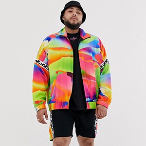 Asos design x glaad & denim jacket in outlet color block