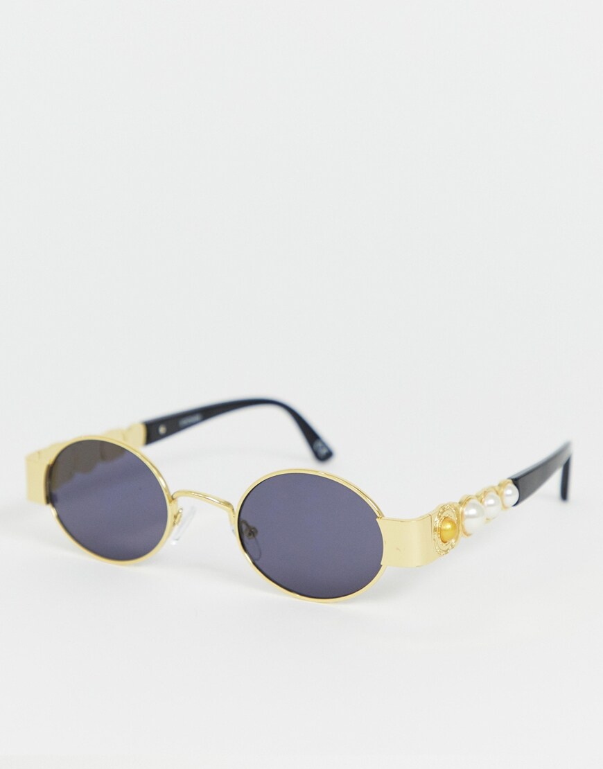 ASOS DESIGN metal faux-pearl sunglasses | ASOS Style Feed