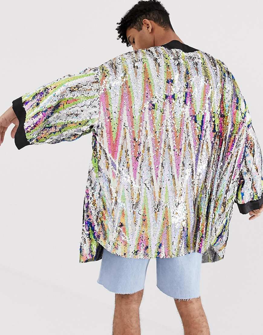 Jaded London rainbow sequin kimono | ASOS Style Feed