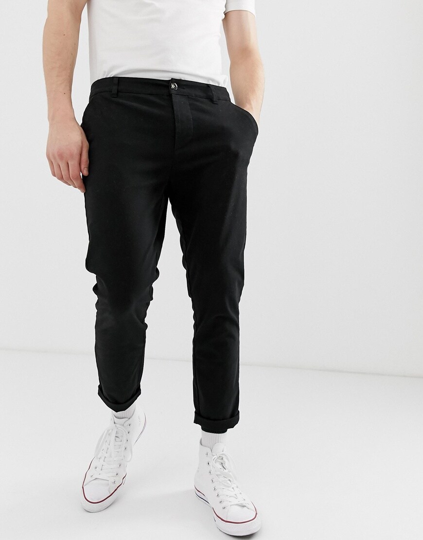 ASOS DESIGN - Pantalon chino coupe ajustée - Noir