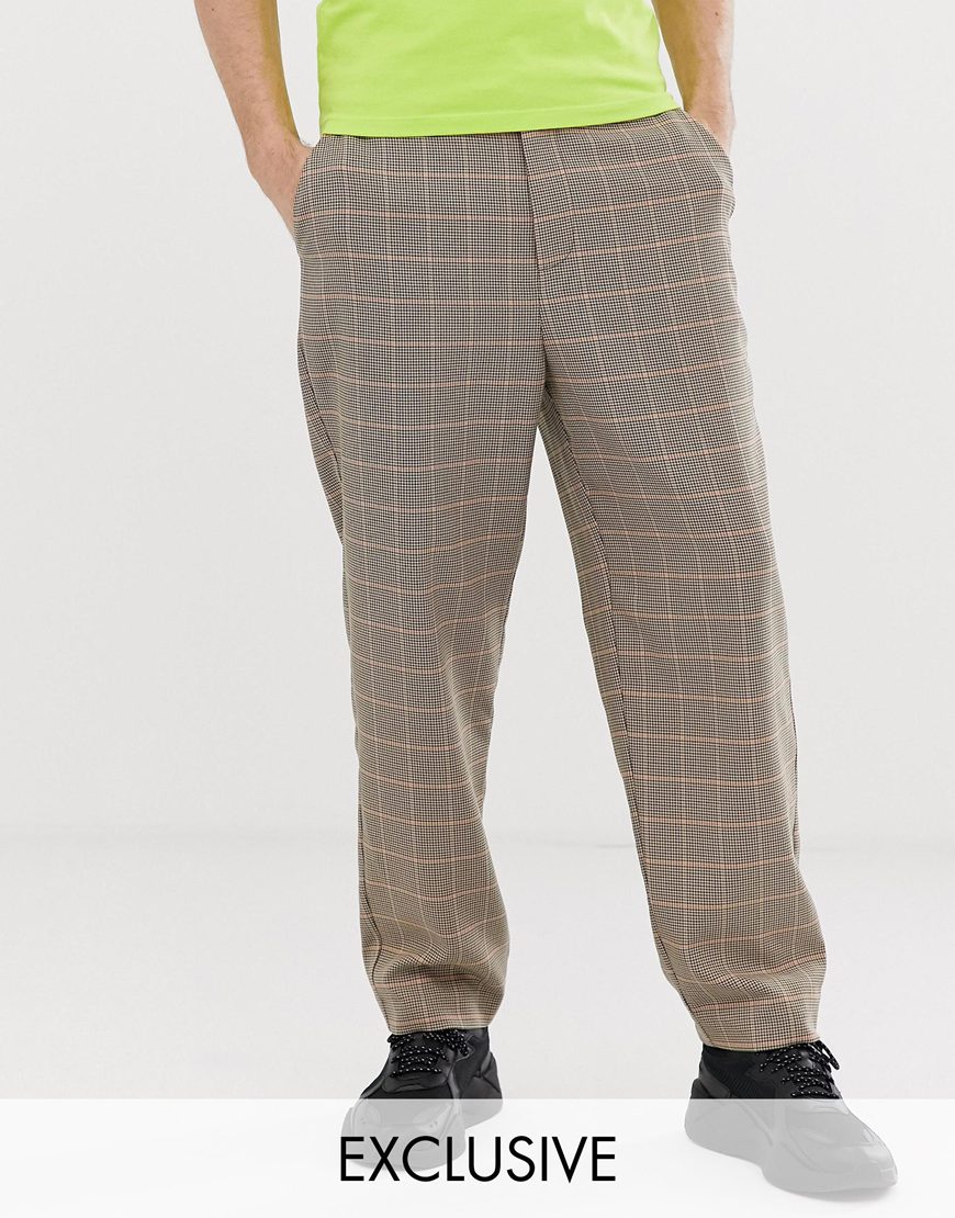 COLLUSION - Pantalon habillé à carreaux coupe skateur
