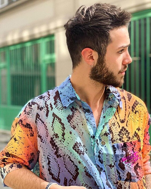 Streetstyle-Bild von ASOS Thomas in einem Animal-Print-Hemd