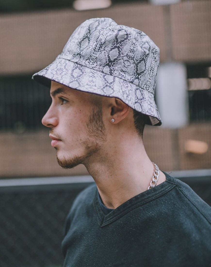Faux Snakeskin Print Bucket Hat | ASOS Style Feed