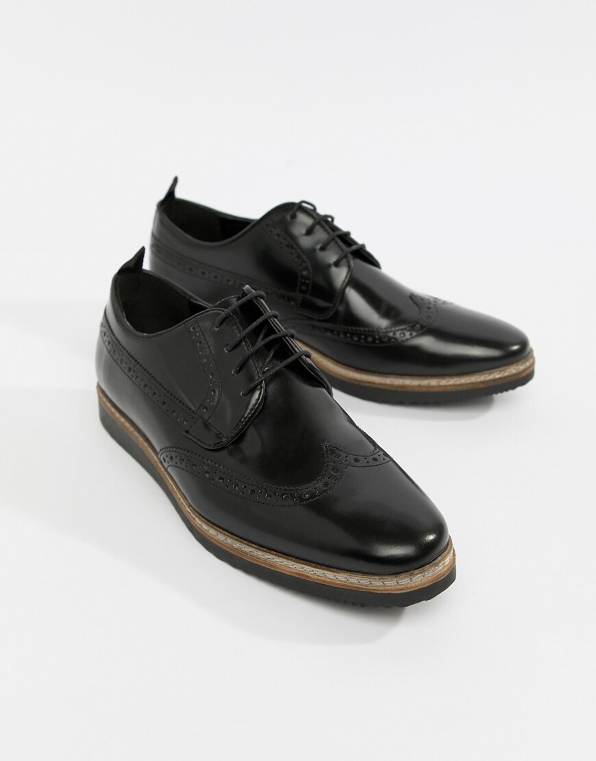 A picture of a pair of black brogues. Available at ASOS.