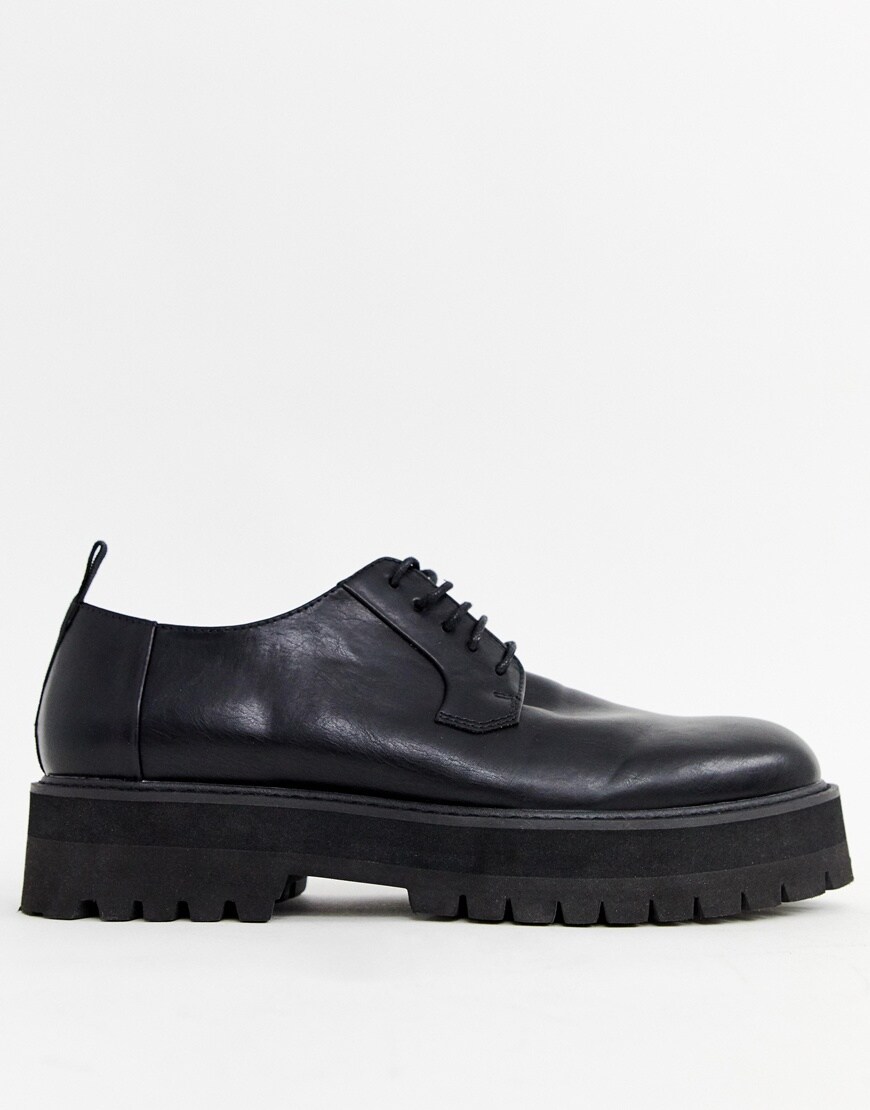 A picture of a black smart shoe with a chunky sole. Available at ASOS.