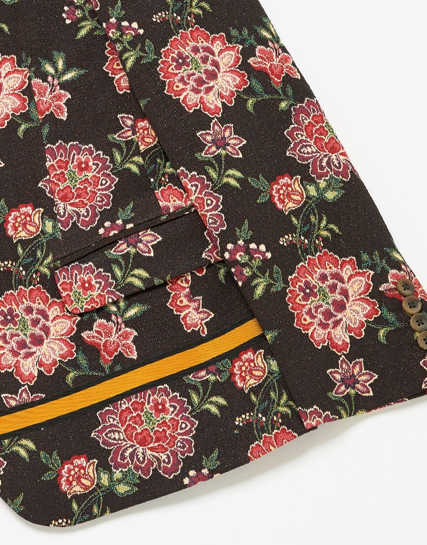 A picture of a floral print blazer. Available at ASOS.