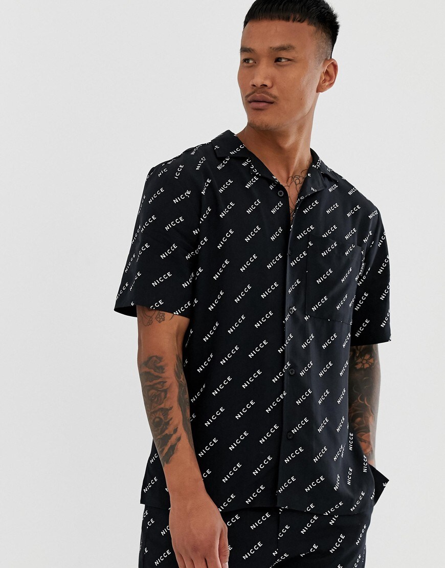 NICCE all-over logo print co-ord shirt | ASOS Style Feed