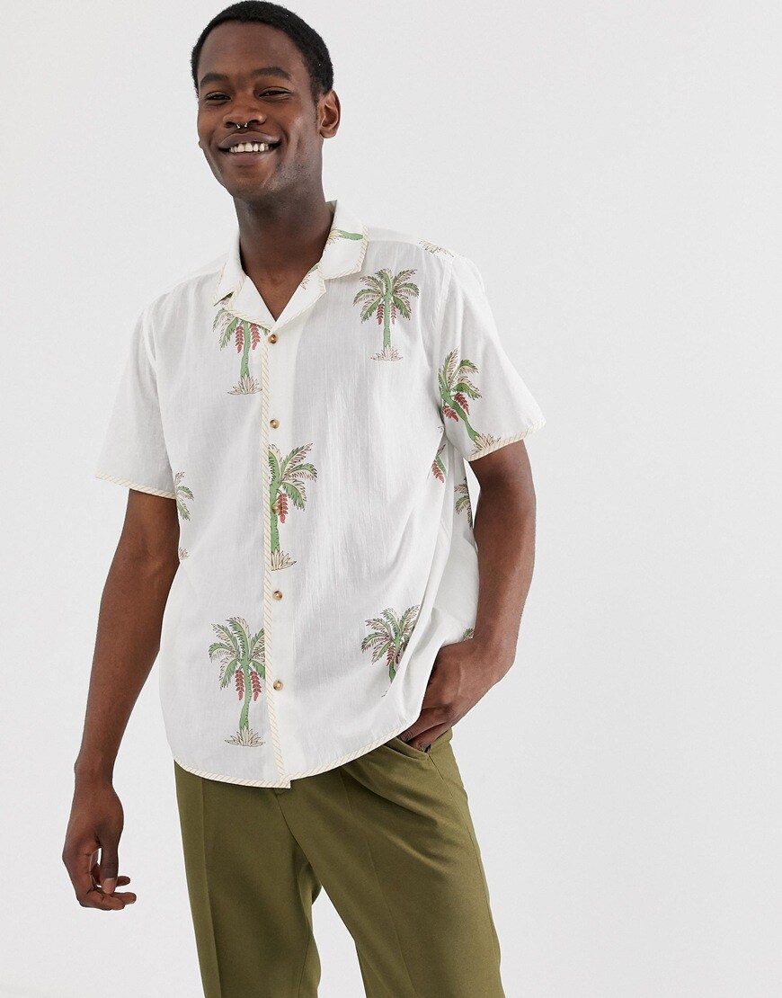 ASOS DESIGN Tall - Chemise décontractée avec imprimé palmier