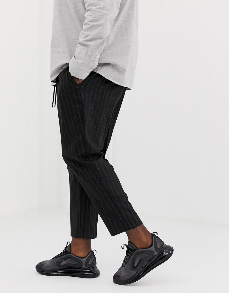 New Look Plus pinstripe black trousers | ASOS Style Feed