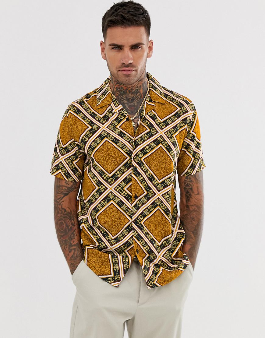 New Look revere shirt with baroque print | ASOS Style Feed