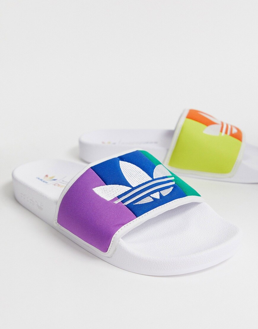 adidas Originals Adilette Pride sliders | ASOS Style Feed