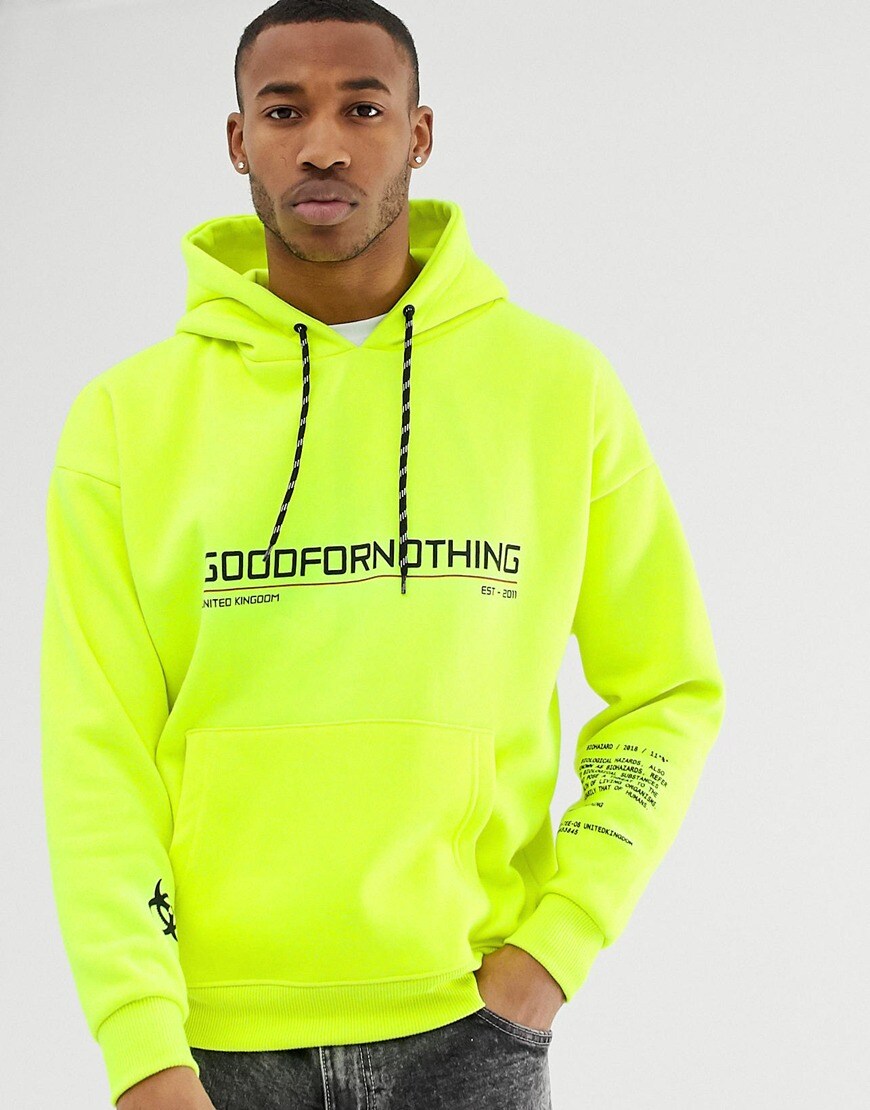 Good For Nothing neon hoodie | ASOS Style Feed