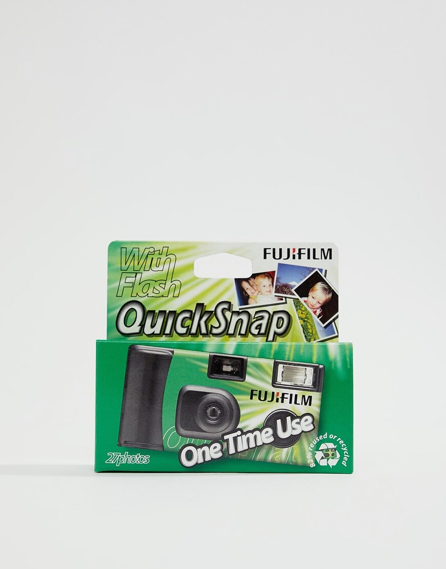 A picture of a Fujifilm single-use camera. Available at ASOS.