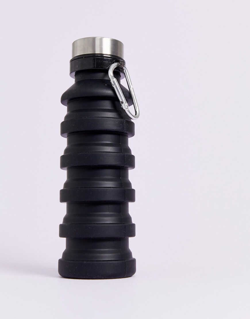 A picture of a black collapsible water bottle. Available at ASOS.