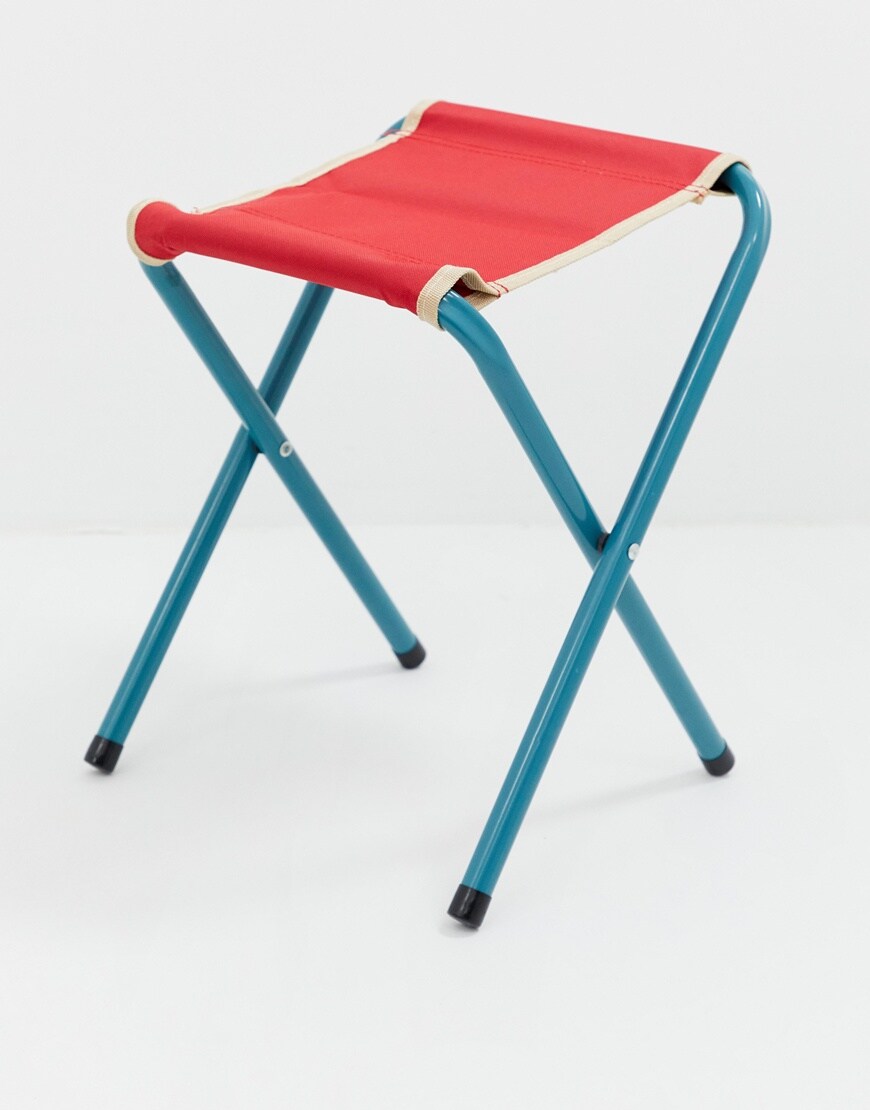 A picture of a red and blue folding stool. Available at ASOS.