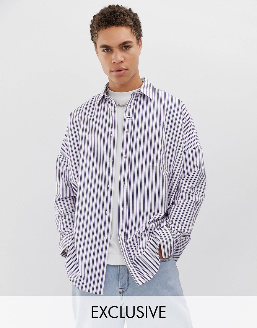 Collusion - Chemise Oxford oversize à rayures et manches tombantes