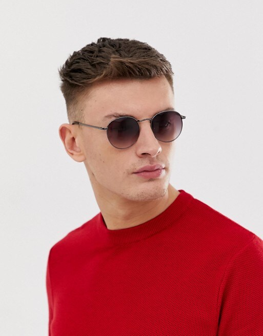 New Look – Runde Sonnenbrille in Schwarz, 5 € bei ASOS
