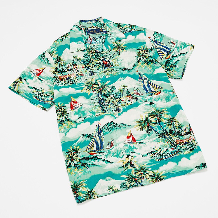 A picture of a Polo Ralph Lauren postcard-print shirt. Available at ASOS.