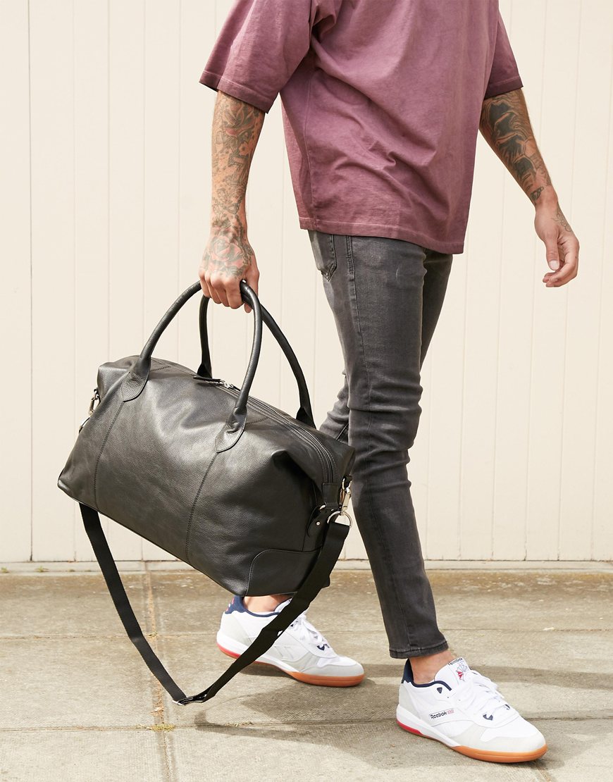 ASOS DESIGN leather holdall | ASOS Style Feed