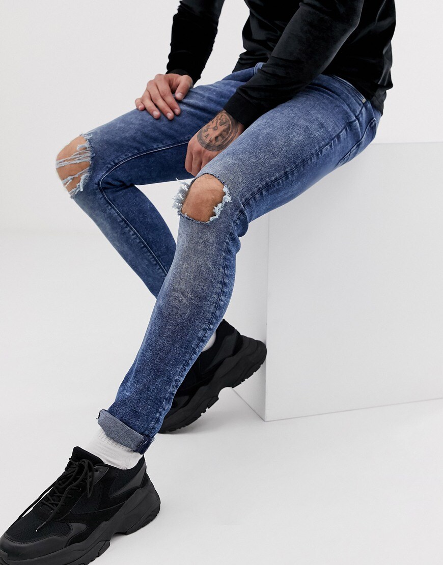 ASOS DESIGN ripped knee super-skinny jeans | ASOS Style Feed