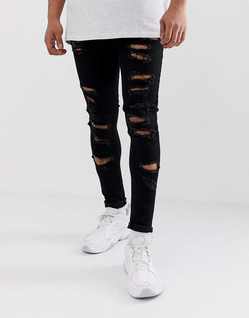 ASOS DESIGN ripped spray-on jeans | ASOS Style Feed
