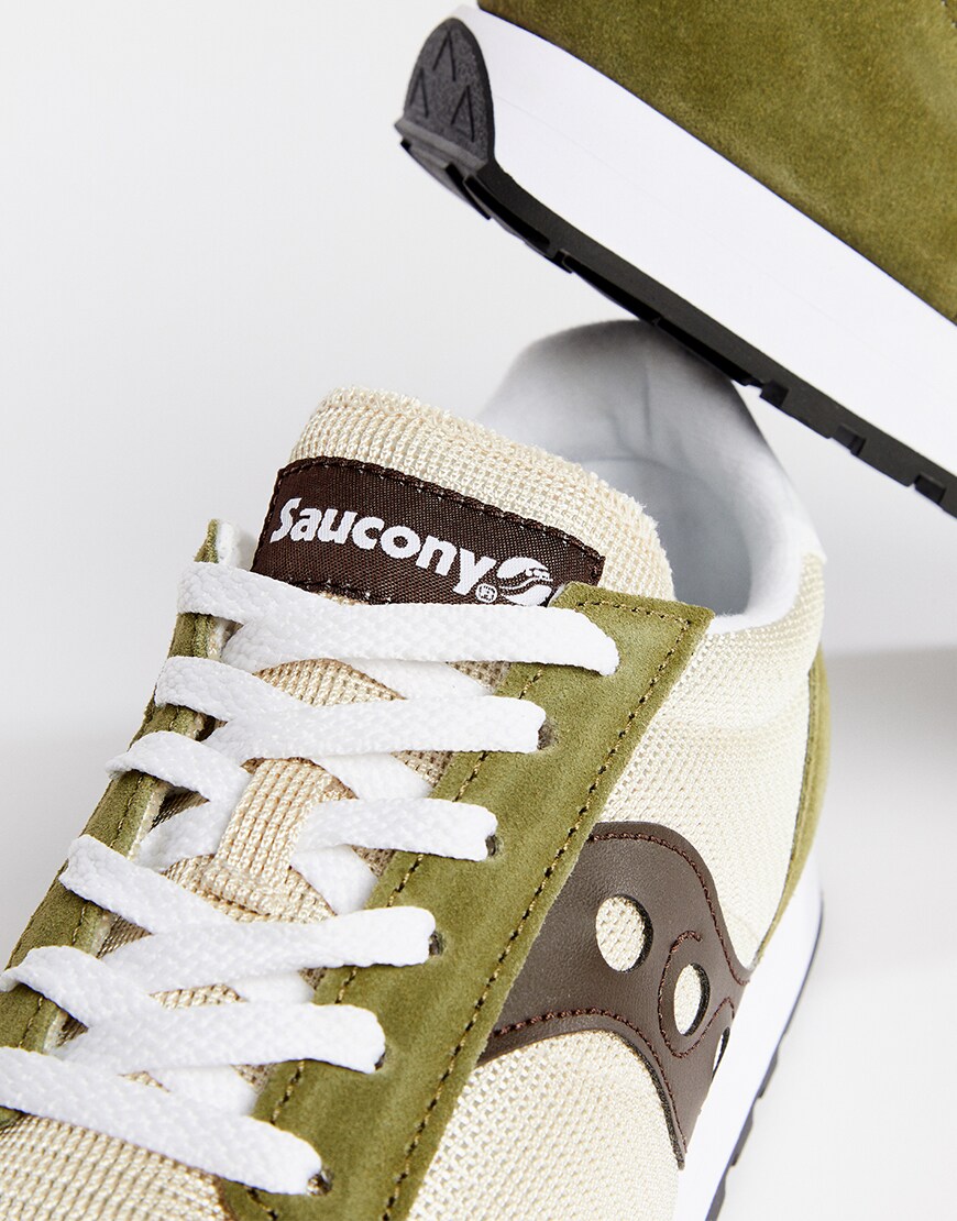 A picture of a pair of Saucony Jazz Original Vintage trainers. Available at ASOS.