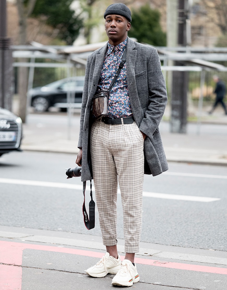 Stylish guys in transitional outfits.