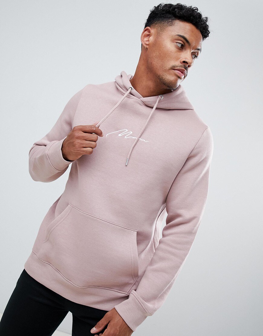 boohooMAN logo-embroidered hoodie | ASOS Style Feed