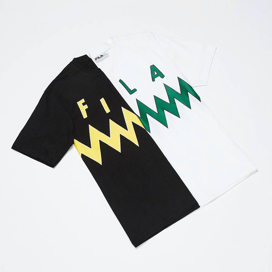 A picture of two Fila T-shirts. Only available at ASOS.