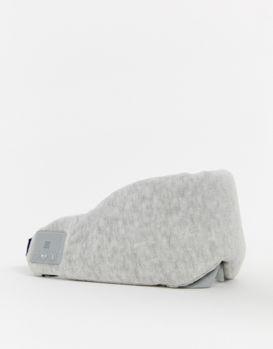 A picture of a soft jersey eye mask with a built-in bluetooth connector. Available at ASOS.