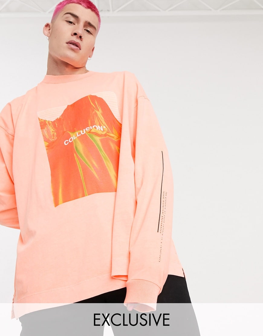 COLLUSION printed long sleeve T-shirt | ASOS Style Feed