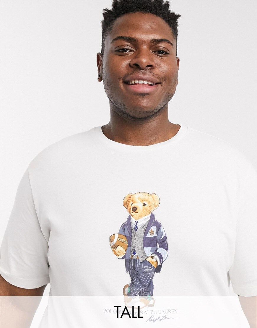 Polo Ralph Lauren Big & Tall t-shirt bear print in white