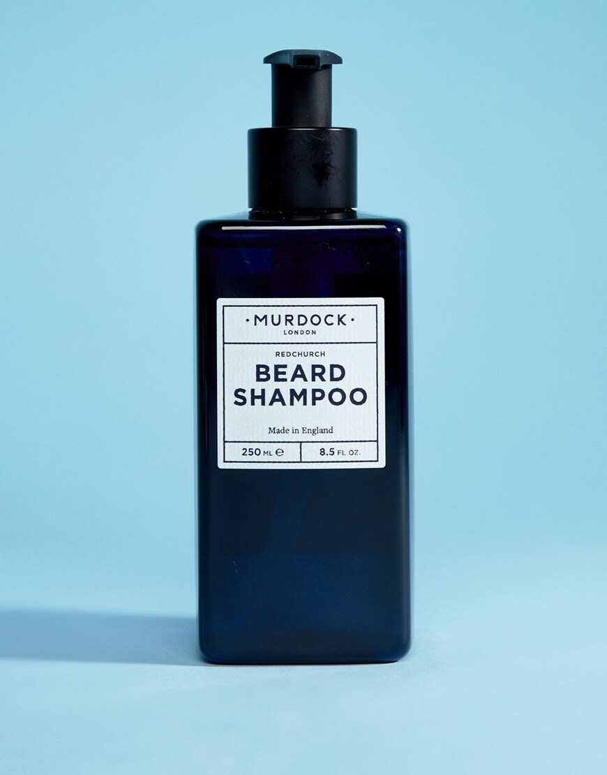 A picture of a bottle of beard shampoo by Murdock London. Available at ASOS.