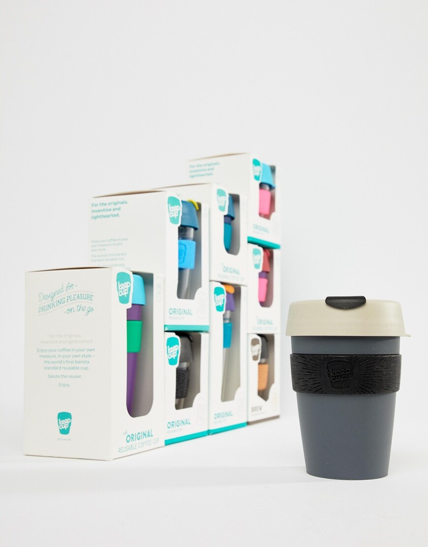 A picture of a black re-useable cup by Keep Cup. Available at ASOS.