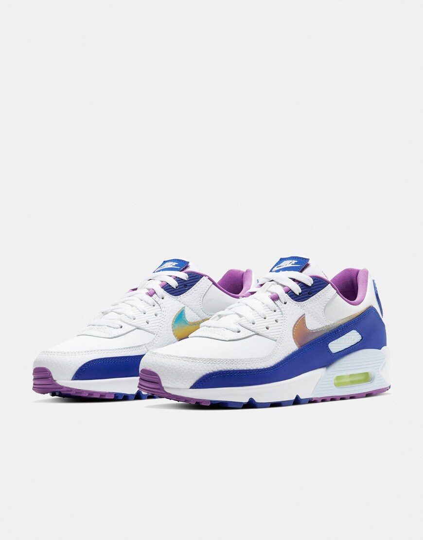A picture of a pair of Air Max 90 trainers by Nike. Available at ASOS.