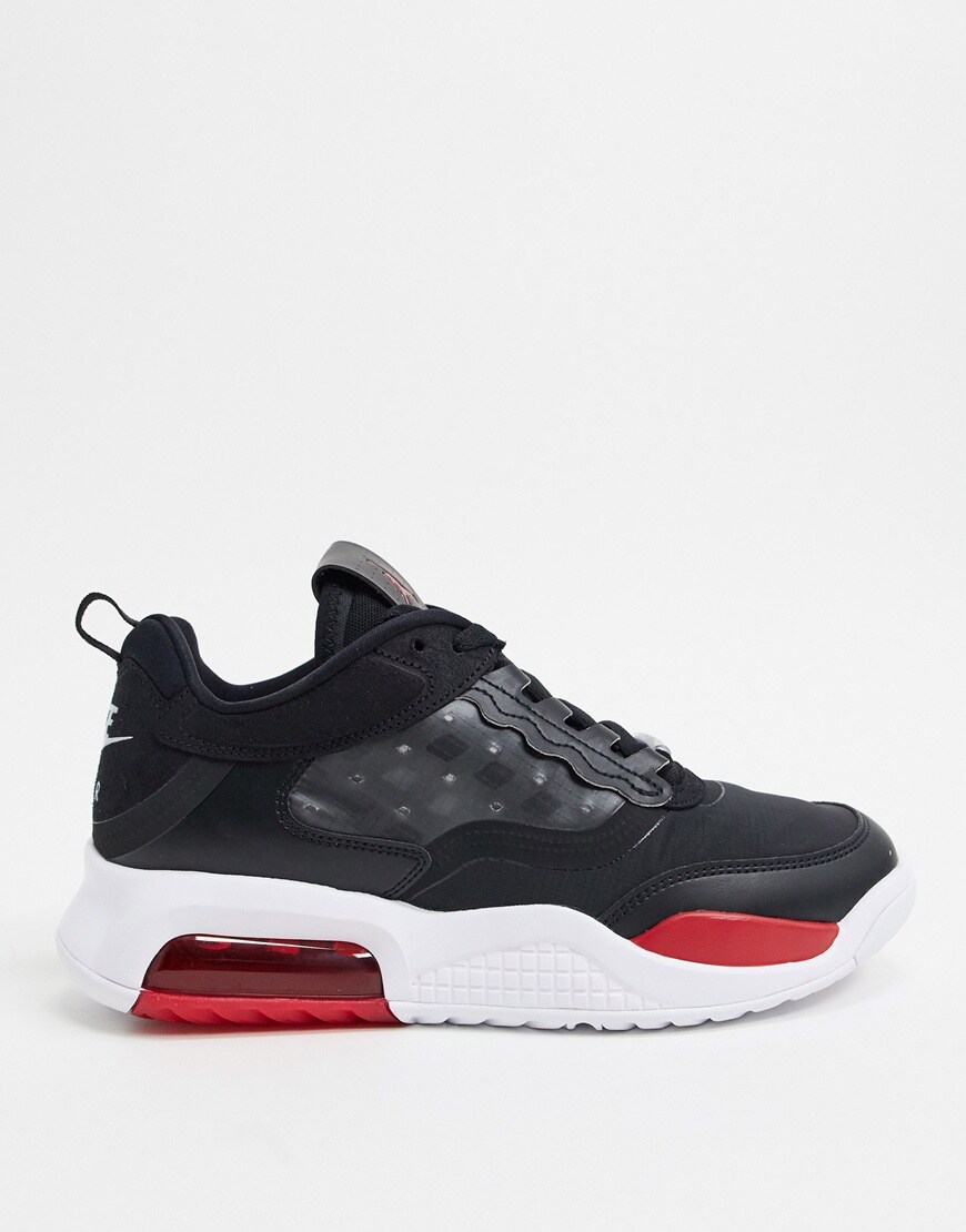 Nike Air Jordan 200 trainers in the traditional black, white and red colourway. Available at ASOS.