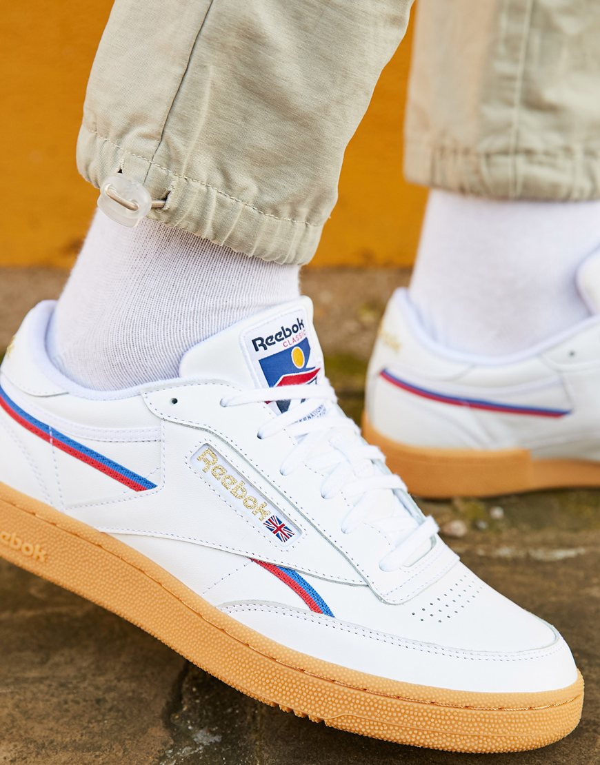 Reebok Classics Club C 85 MU trainers in white with a gum sole. Available at ASOS.