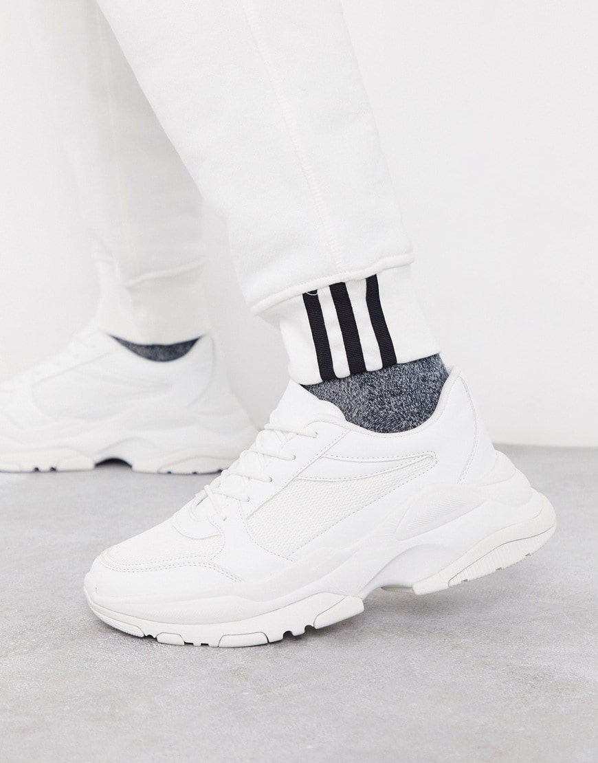 ASOS DESIGN sneakers in white mesh with 