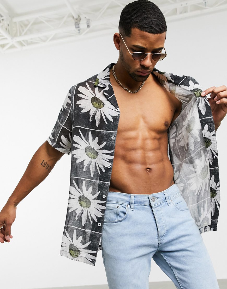 Picture of daisy printed shirt by ASOS Design