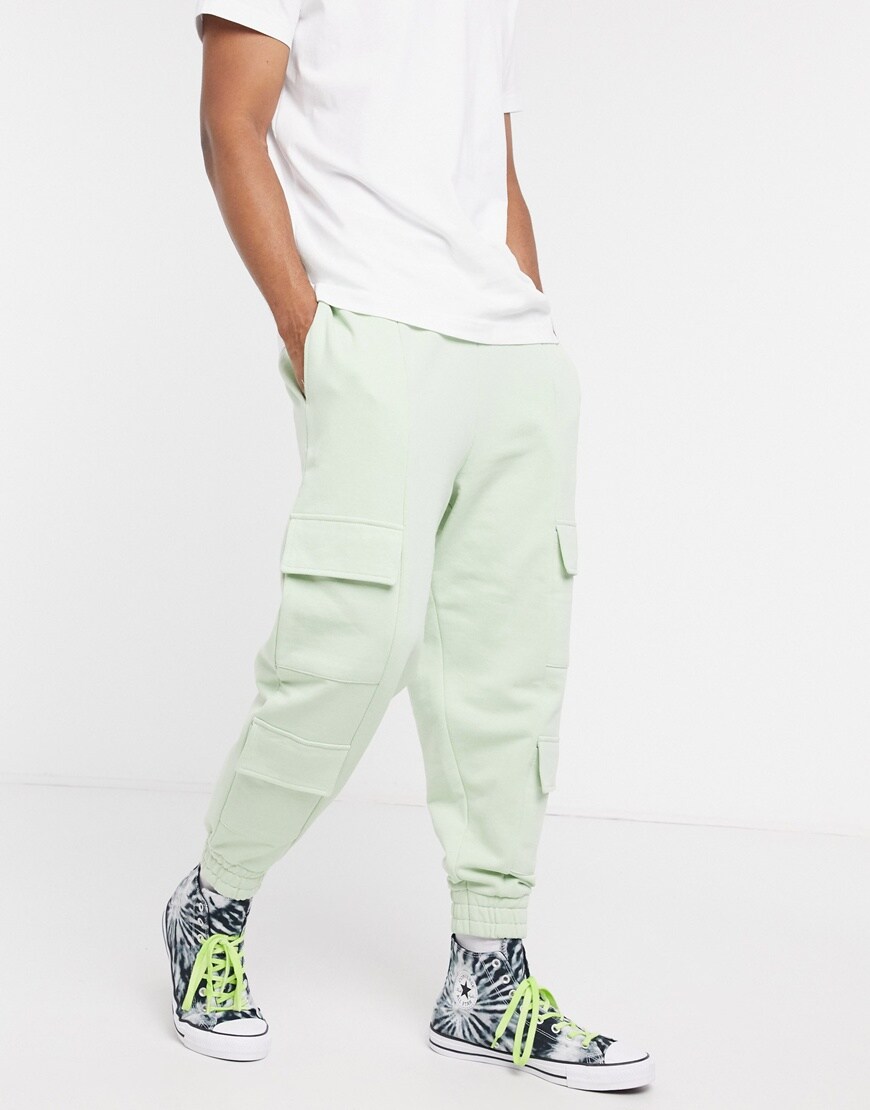 Picture of mint green utility joggers by ASOS Design 