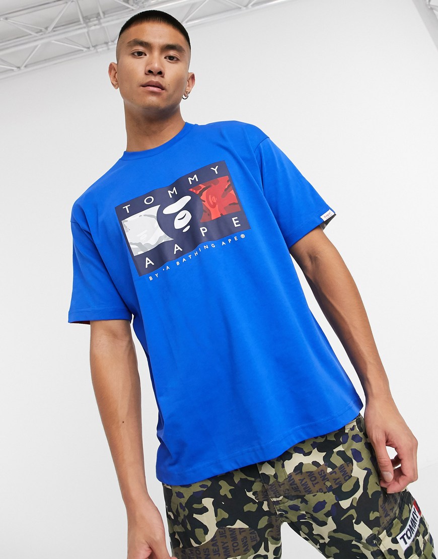 Models Wears Tommy Jeans x BAAPE