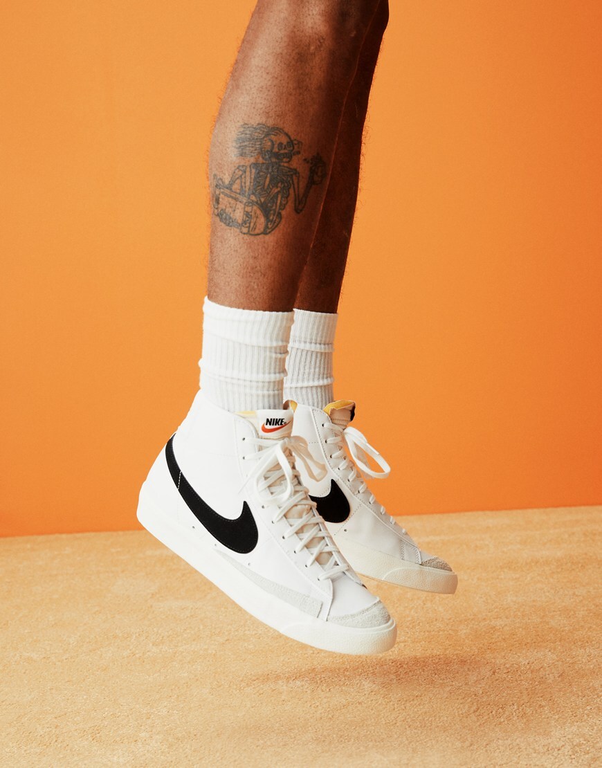 Nike Blazer Mid '77 trainers in white/black | ASOS Style Feed