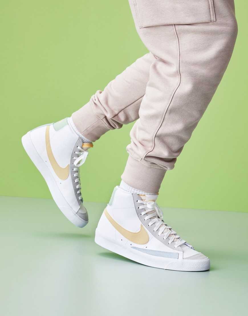 cream nike blazers