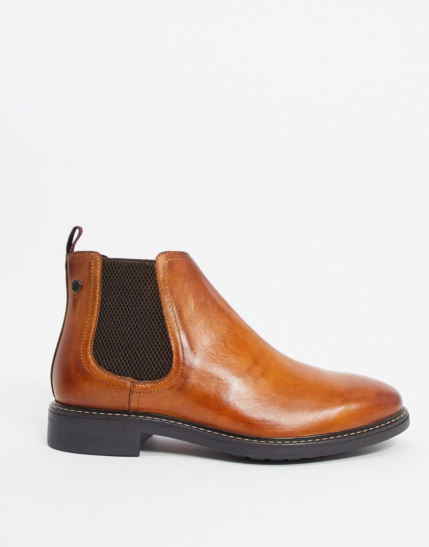 Base London seymour chelsea boots in tan leather available at ASOS
