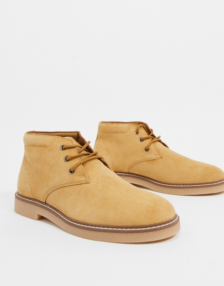Pull&Bear suede ankle boot in tan available at ASOS