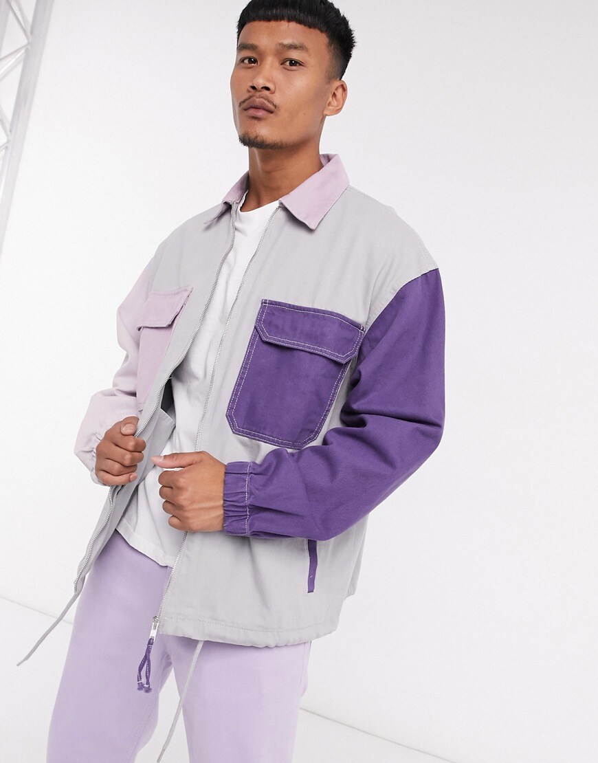 An image of a man wearing a colour-blocked overshirt, available at ASOS | ASOS Style Feed