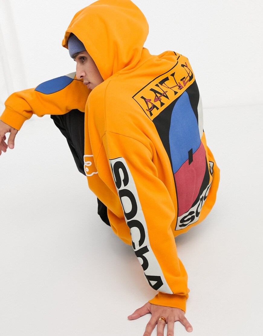 A picture of a model wearing a yellow hoodie, Available at ASOS |ASOS Style Feed