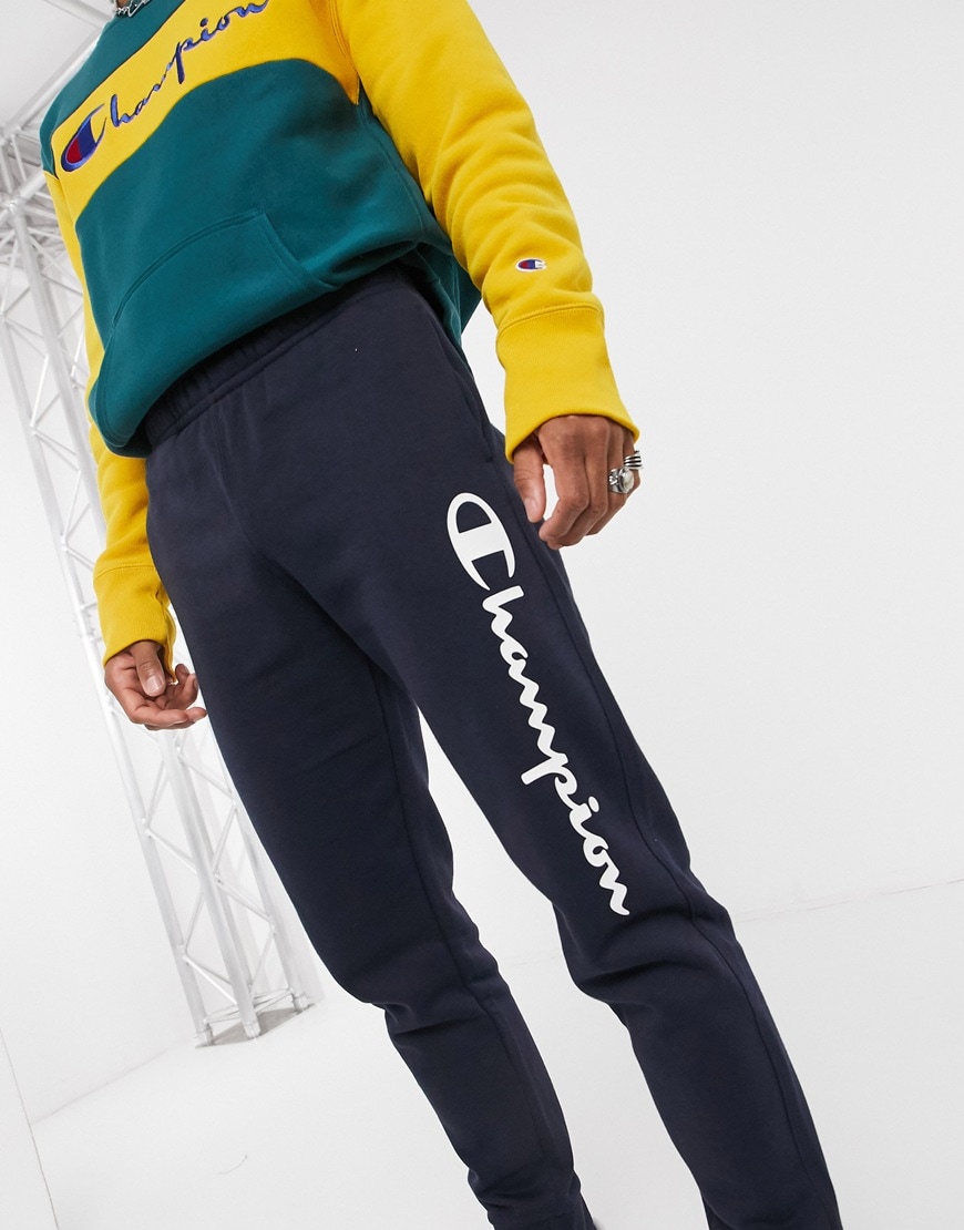 Champion large logo joggers in navy | ASOS Style Feed