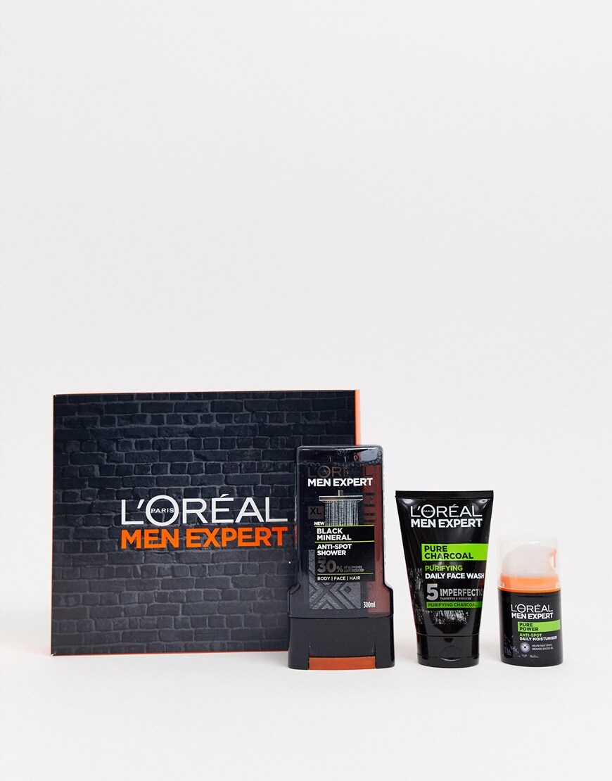 L'Oreal Men Expert Pure Charcoal Oily Skin Kit | ASOS Style Feed