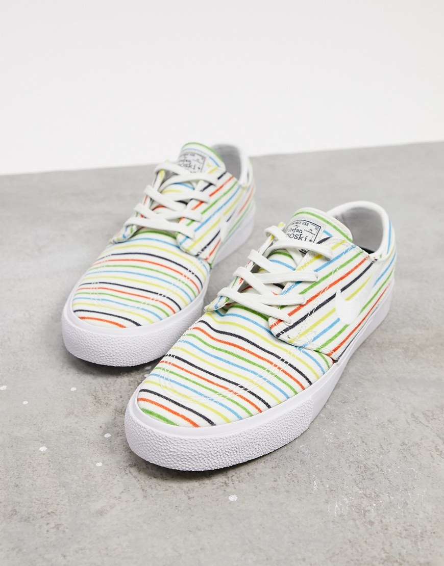 Nike SB Zoom Janoski Remastered '64 Tokyo canvas trainers in off white/multi | ASOS Style Feed
